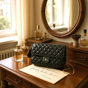 Vintage 1980's Jay Herbert NY Quilted Patent Vegan Leather Crossbody Bag Purse